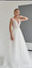 Classy Off-White Beading V-Neck Lace A-Line Floor-Length Wedding Dresses HS01