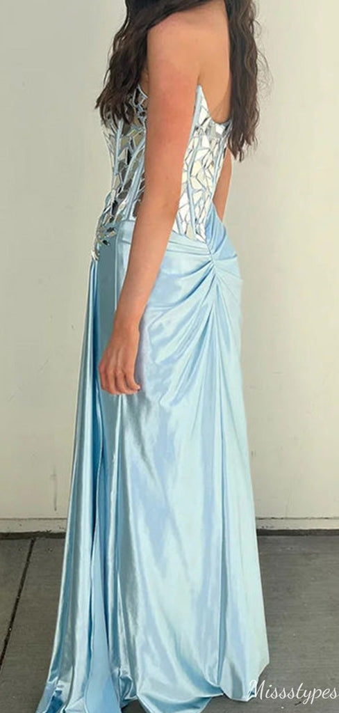Elegant Straight Across Off-shoulder Sheath Long Prom Dress Ideas, Evening Party Dresses,ZX705