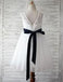 Simple White Appliqued Bow A-Line Tulle Empire Popular Little Flower Girl Dresses, ET37