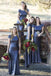 Elegant Blue Sequin Cap Shoulder Mermaid Floor-Length Women Bridesmaid Dresses Online, BL115