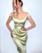 Women Mint Green Off Shoulder Mermaid Satin Long Evening Prom Evening Dress,ZX226