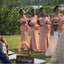 Coral Off Shoulder Side Slit Mermaid Floor-Length Bridesmaid Dresses Online, BL150