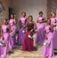 Purple Round-Neck Simple Mermaid Long Bridesmaid Dresses Online, BL129