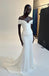 Off Shoulder White Mermaid Long Satin Women Evening Prom Evening Dress,ZX245