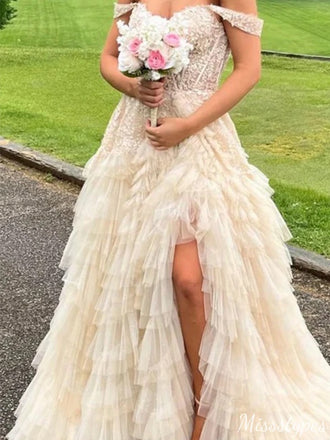 Gorgeous Off-shoulder Sweetheart A-line Long Prom Dress Ideas, Evening Party Dresses,ZX712