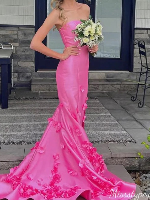 Elegant Strapless Sweetheart Mermaid Long Prom Dress Ideas, Evening Party Dresses,ZX713