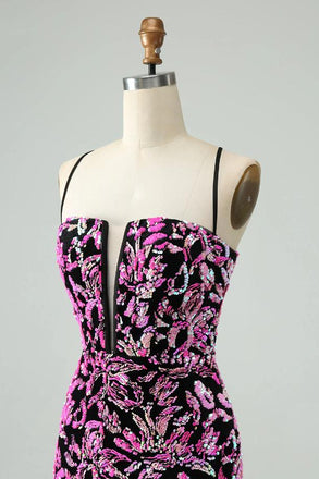 Sexy Lace Up Black&Purple V-Neck Sexy Mini Homecoming Dresses, HM83
