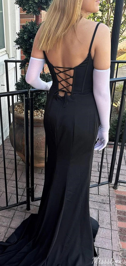 Formal Spaghetti Strap Mermaid Long Prom Dress Ideas, Evening Party Dresses,ZX714