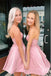 Simple Strapless A-Line Pink Mini New Arrival Homecoming Dresses,HM164