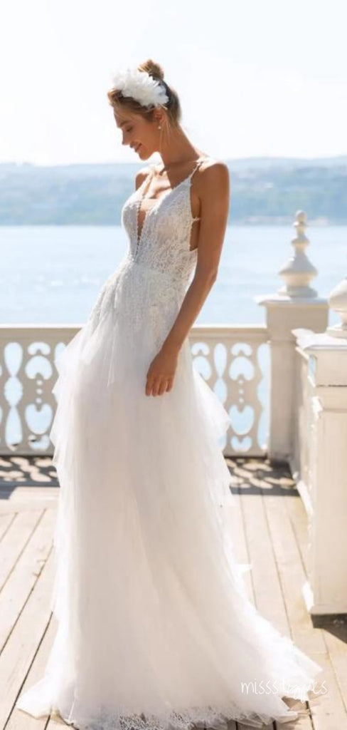 Sexy Appliqued Sweetheart Tulle White Women Long Cheap Wedding Dresses,HS67