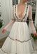 Women V-Neck Appliqued Full Sleeve Empire Floor-Length Fashion Prom Dresses,ZX173