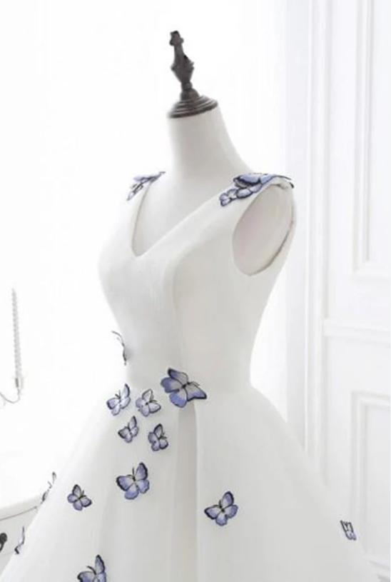 New Arrival White Appliqued Beautiful Mini Party Homecoming Dresses,HM206