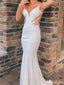 Elegant V-neck Spaghetti Strap Mermaid Long Prom Dress Ideas, Evening Party Dresses,ZX721