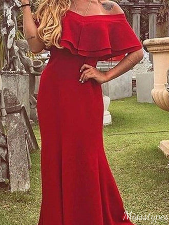 Formal Off-shoulder Mermaid Long Prom Dress Ideas, Evening Party Dresses,ZX726
