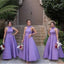 Purple Halter A-Line Women Simple Floor-Length Bridesmaid Dresses Online, BL52