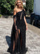 Sexy One-shoulder Unique Mermaid Long Prom Dress Ideas, Evening Party Dresses,ZX728