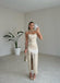 Charming Champagne Women Side Slit Long Evening Prom Evening Dress,ZX222