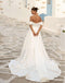 Popular Women Off Shoulder White Long A-Line Fashion Wedding Dresses,HS86