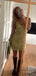 Sparkly Gold Sheath Spaghetti Strap Women Mini Party Homecoming Dresses,HM284