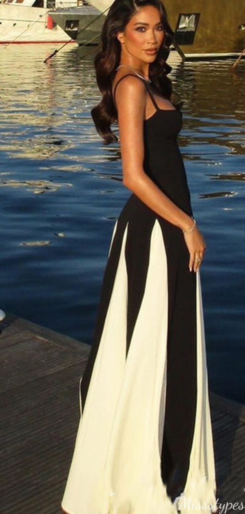 Formal Spaghetti Strap A-line Long Prom Dress Ideas, Evening Party Dresses,ZX734