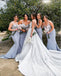 Mermaid Beading Appliqued Luxurious Spaghetti Strap Sweetheart Floor-Length Bridesmaid Dresses Online, BL57