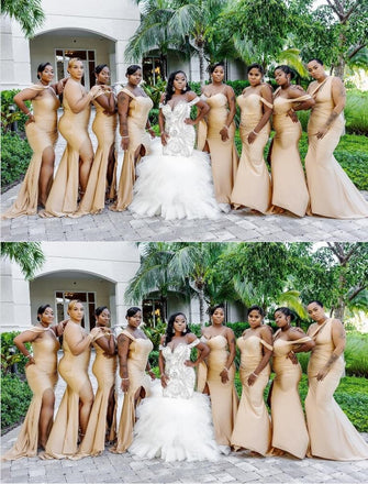 Gorgeous Yellow Off Shoulder Mermaid Sexy Floor-Length Bridesmaid Dresses Online, BL66