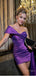 Purple Charming Off Shoulder Bow Women Mini Party Homecoming Dresses,HM235