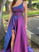 Gorgeous One-shoulder A-line Unique Long Prom Dress Ideas, Evening Party Dresses,ZX741