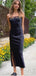 Sexy Black Sheath Lace Tea-Length Women Long Prom Evening Dress,ZX373