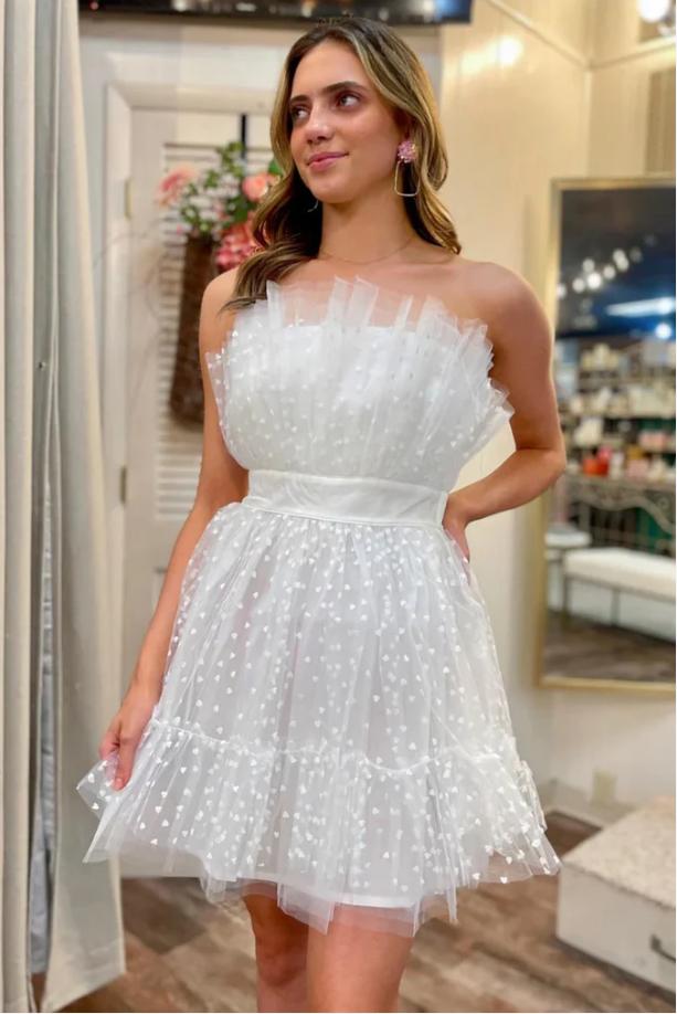 Sparkly White Unique Mini New Arrival Homecoming Dresses,HM154