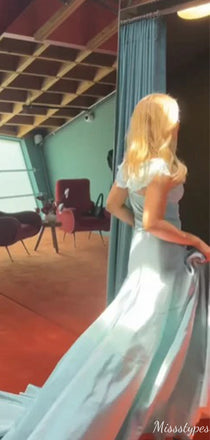 Elegant Spaghetti Strap Off-shoulder A-line Unique Long Prom Dress Ideas, Evening Party Dresses,ZX751