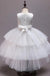 White Appliqued Ball Gown Beading Tulle Empire A-Line Little Flower Girl Dresses, ET48