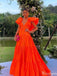 Gorgeous V-neck A-line Unique Long Prom Dress Ideas, Evening Party Dresses,ZX754
