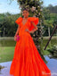 Gorgeous V-neck A-line Unique Long Prom Dress Ideas, Evening Party Dresses,ZX754