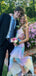 Casual Spaghetti Strap V-neck Colorful A-line Unique Long Prom Dress Ideas, Evening Party Dresses,ZX755