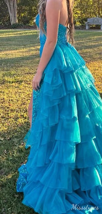 Gorgeous Asymmetric Mermaid Long Prom Dress Ideas, Evening Party Dresses,ZX527