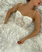 Princess White Spaghetti Strap A-Line Herringbone Fashion Wedding Dresses,HS75