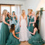 Green New Arrival Spaghetti Strap Tulle A-Line Women Bridesmaid Dresses Online, BL108