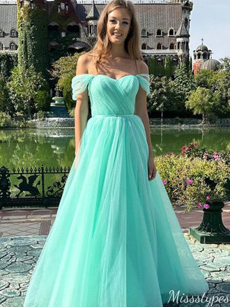 Gorgeous Sweetheart Off-shoulder A-line Long Prom Dress Ideas, Evening Party Dresses,ZX760