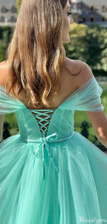 Gorgeous Sweetheart Off-shoulder A-line Long Prom Dress Ideas, Evening Party Dresses,ZX760