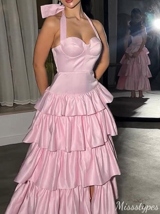 Elegant Sweetheart Halter A-line Long Prom Dress Ideas, Evening Party Dresses,ZX761