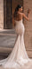 Lady White Tulle Lace Up Spaghetti Strap Floor-Length Mermaid Wedding Dresses HS32