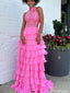 Gorgeous Halter Lace A-line Long Prom Dress Ideas, Evening Party Dresses,ZX763