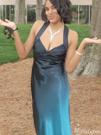 Sexy Halter V-neck Sheath Long Prom Dress Ideas, Evening Party Dresses,ZX764