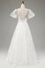 White Half Sleeve Round-Neck Sweetheart A-Line Fashion Wedding Dresses,HS81