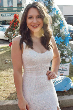 Sparkly Mermaid Spaghetti Straps Long Prom Dress Ideas, Evening Party Dresses,ZX445