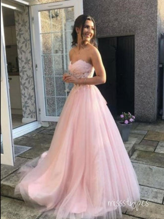 Beautiful Pink Tulle Sweetheart A-Line Women Evening Prom Evening Dress,ZX229
