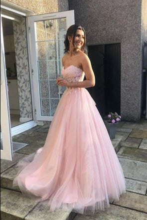 Beautiful Pink Tulle Sweetheart A-Line Women Evening Prom Evening Dress,ZX229