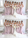 Mermaid Pearl-Pink Halter Sleeveless Tea-Length Bridesmaid Dresses Online, BL50