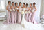 Mermaid Pearl-Pink Halter Sleeveless Tea-Length Bridesmaid Dresses Online, BL50